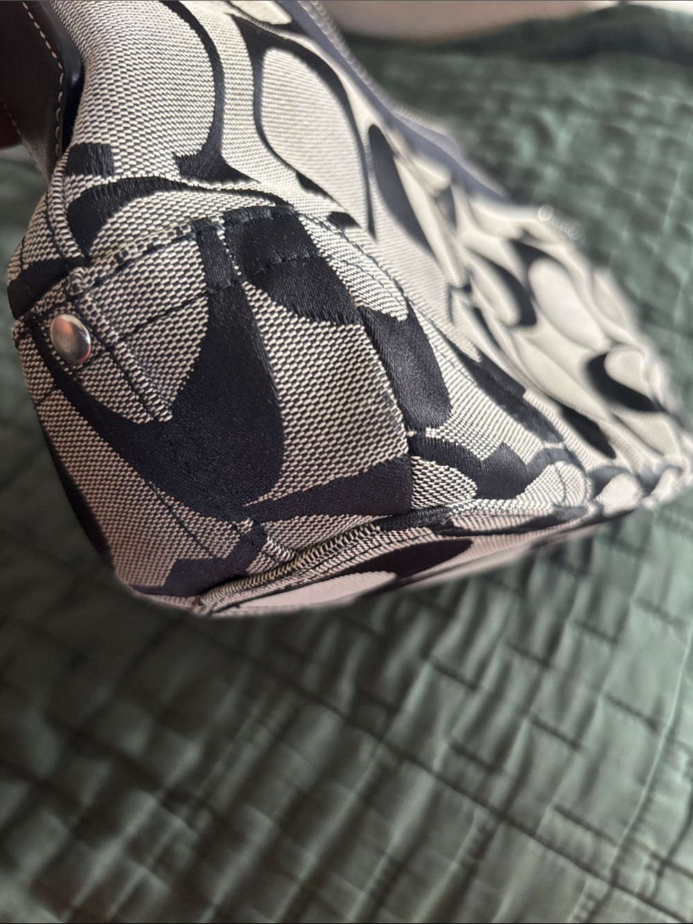 Coach Black and Gray Signature Shoulder Bag - Picture 7 of 10